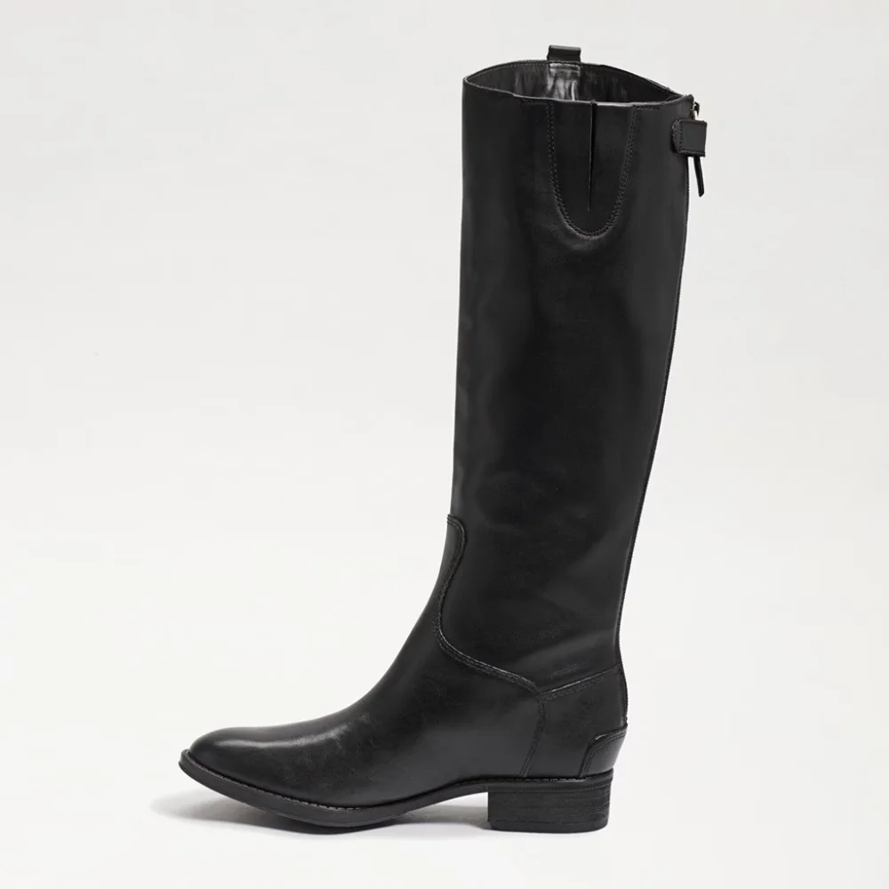 Classic Tall Black Leather Riding Boot - Women